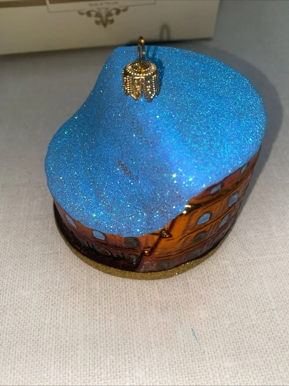 Rome Colosseum Glass Mouth Blown Hand Painted Christmas Ornament Made In Poland